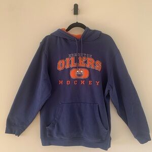 Officially Licensed Men’s Reebok NHL Vintage Edmonton Oilers Blue Hoodie Size L
